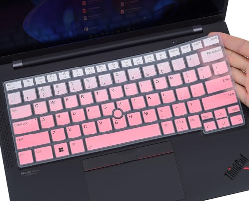 CaseBuy Keyboard Cover for 2024 2023 Thinkpad x1 Carbon Gen 11/10 14", ThinkPad E14(Gen 6), E14(Gen 5), T14(Gen 4/3), T14s(Gen 4/3), L14(Gen 4/3), P14s(Gen 4/3) Laptop Skin -Ombre Pink