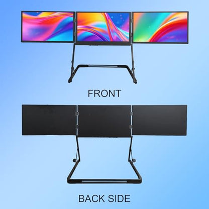 15.6'' Laptop Screen Extender Portable Triple Monitor | 1920x1080 IPS 3-Screen Foldable Display, Quad Screen View Workstation for 13.6"-17" Laptops,USB-C & Mini H/D Interface - size: 15.6 Inch