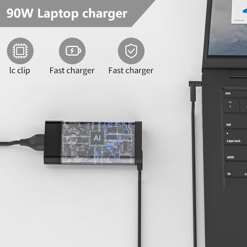90W 4.62A 4.5mm Blue Tip Laptop Charger Compatible with HP Spectre X360 13 15 Envy 14 15 17 TouchSmart M6 M7 15-j 17-j Series 710412-001 710413-001 710414-001 Adapter Power Supply Cord