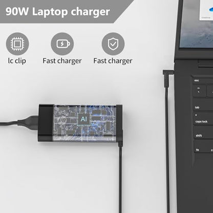 90W 4.62A 4.5mm Blue Tip Laptop Charger Compatible with HP Spectre X360 13 15 Envy 14 15 17 TouchSmart M6 M7 15-j 17-j Series 710412-001 710413-001 710414-001 Adapter Power Supply Cord