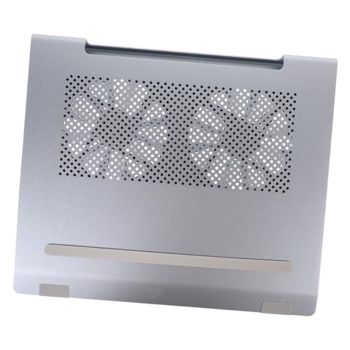 KALLORY Aluminum Alloy Laptop Cooler Stand with RGB LED Fan, Ventilated Cooling Pad for Gaming Notebooks, USB Powered Height Adjustable Support for Desk Use
