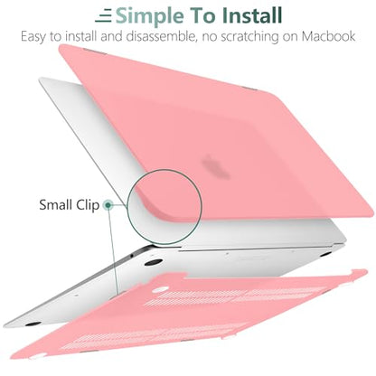 DONGKE Compatible with MacBook Air 13 inch Case 2021 2020 2019 2018 Release Model: M1 A2337 A2179 A1932, Matte Hard Case Cover for MacBook Air 13 inch with Retina Display Fits Touch ID - Pink - color: Pink
