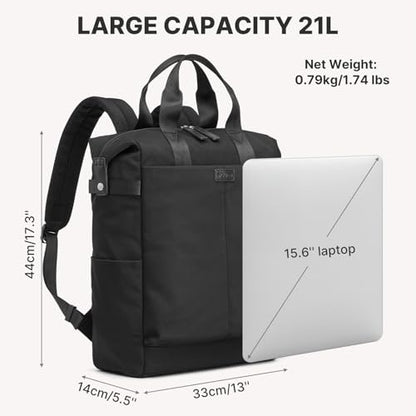 G4Free Protective 16" Laptop Backpack, Large Work Bag for Men Women, Slim Casual Backpacks for Travel, College, Business, Black - color: Black