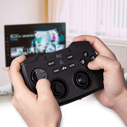 Rii RK707 3 in 1 Multifunctional 2.4GHz Wireless Portable Game Controller | 62-Key Rechargeable Keyboard Mouse Combo Turbo Vibration Function for PC/Raspberry pi2/Android TV Google/TV B
