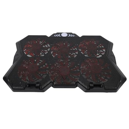SUNGOOYUE Laptop Cooling Pad, 6 Height RGB Silent 6 Fan Metal Mesh Gaming Notebook Cooler with Folding Baffle, for Under 19in Laptops