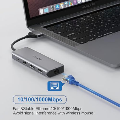 MacBook Pro Docking Station Dual Monitor MacBook Pro HDMI Adapter,9 in 1 USB C Adapters for MacBook Pro Air Mac HDMI Dock Dongle Dual USB C to Dual HDMI Ethernet 3USB SD/TF100W PD