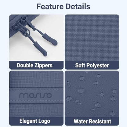 MOSISO Laptop Sleeve Compatible with MacBook Neo 13/Air 13.3 13.6/Pro 13 | 360 Degree Protective Portable Water Resistant Laptop Carrying Case Computer Bag with Vertical Pocket&Small Case, Indigo - color: Indigo, size: 13 inch