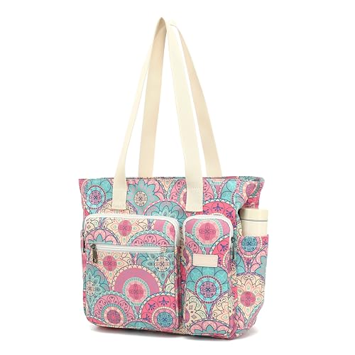 Women Tote Bag With Muti-Pockets,Lightweight Shoulder Bag,Large Capacity Handbag for Travel, Work, Gym - color: Bandanna