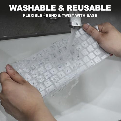 Allinside Keyboard Cover for 2026 MacBook Neo 13-inch A3404 (A18 Pro) & MacBook Air 13"/15" and MacBook Pro 14"/16" (M5 Chip), Premium Silicone Keyboard Protector Skin, US ANSI Layout, Silver - color: Silver