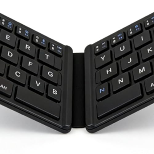 Yoidesu Foldable Bluetooth Keyboard, Ultra Slim Portable Wireless Keyboard, Quiet Rechargeable Dual Mode Portable Folding for Tablets Desktop Computers Laptops (Black)