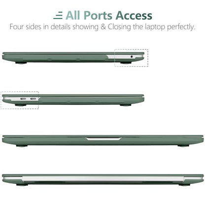 for MacBook Pro 13 inch Case 2023 2022 2021 2020 Release Model: A2338 M2/M1 A2289 A2251 with Touch Bar & Touch ID, Frosted Matte Plastic Hard Shell Case & Keyboard Cover, Midnight Green - color: Midnight Green 2