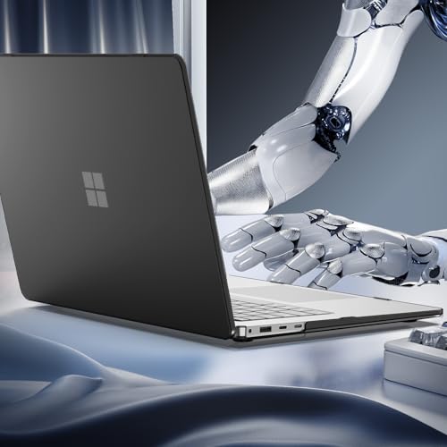 ProCase Protective Case for 13 Inch Surface Laptop 2025 -Black | Hard Shell Transparent Cover with Durable and Lightweight Design - color: Black