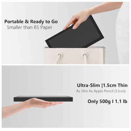 Prechen 10.1 Inch Secondary Mini Monitor,IPS Stretched Bar LCD Travel Display 1540×720 USB-C HDMI Portable Secondary Display with Stand & Speaker, CNC Material for PC Laptop Rasp PI AIDA64, Speaker