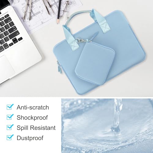 Hseok Laptop Sleeve 13.3 inch Case with Small Case, Compatible with MacBook Neo 14, MacBook Pro 14 M5/M4/M3/M2/M1, XPS 14 and Most 13.3 inch Notebooks, Neoprene Computer Handbag,SK01BL01 - color: Sk01bl01, size: 13.3"