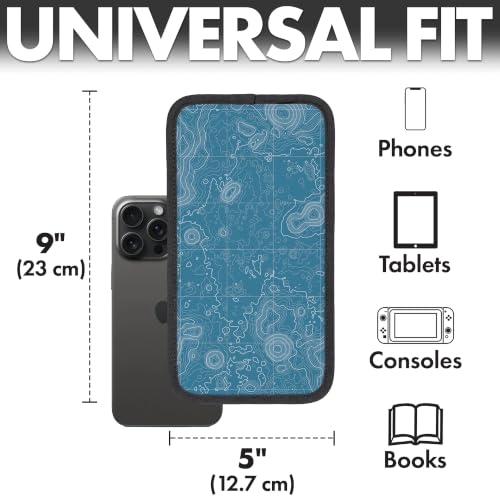 Airplane Phone Holder - Foldable Phone Stand for Plane Travel | Aluminum Build, 9 x 5 in. Topography, Tabletop Mount Desk, Plane Tray Seat back, Treadmill, Fits iPhone Cell Phone - color: Topography, size: Large