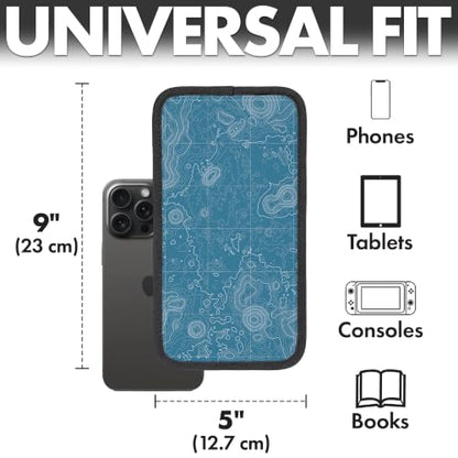 Airplane Phone Holder - Foldable Phone Stand for Plane Travel | Aluminum Build, 9 x 5 in. Topography, Tabletop Mount Desk, Plane Tray Seat back, Treadmill, Fits iPhone Cell Phone - color: Topography, size: Large