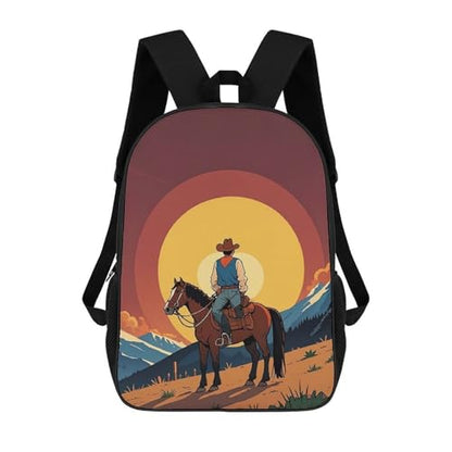 West Cowboy Business Laptop Backpack for Women Men 17 Inch Carry on Backpack Waterproof Black Bookbag Fashion Lightweight Backpacks for Travel Hiking Camping Casual Daypack Backpacks