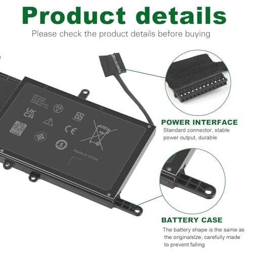 ASUNCELL 9NJM1 Laptop Battery for Dell Alienware 15 R3 R4 17 R4 R5 Series Dell P31E P69F Series ALW17C Series Notebook 0546FF 0HF250 44T2R HF250 MG2YH 0MG2YH, 11.4V 3-Cell 99Wh - size: 9NJM1 8.94 × 4.96 × 0.71 in