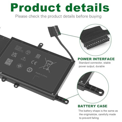 ASUNCELL 9NJM1 Laptop Battery for Dell Alienware 15 R3 R4 17 R4 R5 Series Dell P31E P69F Series ALW17C Series Notebook 0546FF 0HF250 44T2R HF250 MG2YH 0MG2YH, 11.4V 3-Cell 99Wh - size: 9NJM1 8.94 × 4.96 × 0.71 in