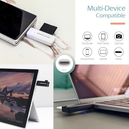 Micro SD Card Reader, 5Gbps 2-in-1 USB C Memory Card Reader for Digital Camera, SD Card Viewer with Dual Slot for SD, SDHC, SDXC, Micro SD, MicroSDHC, Micro SDXC, MMC, RS-MMC, TF Card (White) - color: USB-C 3.0 White