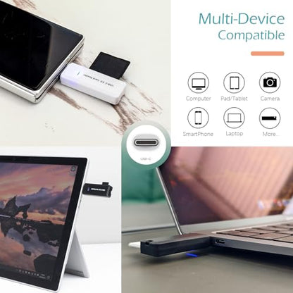 Micro SD Card Reader, 5Gbps 2-in-1 USB C Memory Card Reader for Digital Camera, SD Card Viewer with Dual Slot for SD, SDHC, SDXC, Micro SD, MicroSDHC, Micro SDXC, MMC, RS-MMC, TF Card (White) - color: USB-C 3.0 White