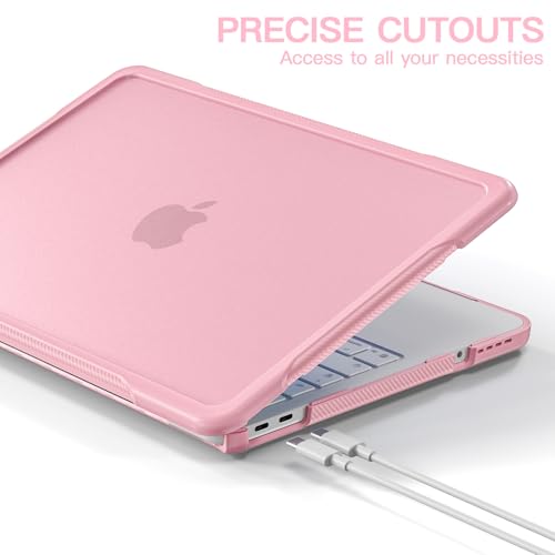 Batianda Ultimate Rugged Case for MacBook Neo 13 Inch 2026, Blush | Fits Model A3404, Shock-Absorbing TPU Bumper, Carbon Fiber Side Texture, Matte Rugged Shockproof Hybrid Protective Shell - color: Blush