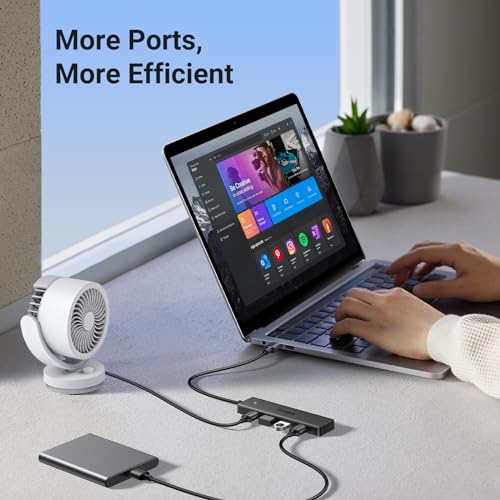 UGREEN USB 3.0 Hub, 4 Ports USB A Splitter Ultra-Slim USB Expander for Mouse, Keyboard, Flash Drive, U Disk, Printer Compatible with Laptop, Desktop PC, Xbox, PS5, and More 0.5FT - size: ['0.5 feet'], style: USB-A