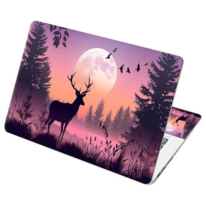 Universal Laptop Skin Sticker with 2 Wrist Pad Decals, 3-Piece Removable Vinyl Laptop Cover, Dree at Sunset Waterproof Anti-Scratch, Easy-Trim Fit for 13.3" 14" 15.6" Laptops - color: Dree at Sunset