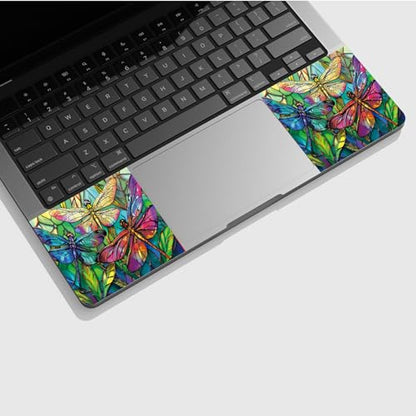 Universal Laptop Skin Sticker with 2 Wrist Pad Skins, Waterproof Scratch Resistant Vinyl Laptop Cover Decal, Cut to Fit for 11–15.6 Inch MacBook HP Dell Lenovo, Color Dragonfly - color: Color Dragonfly