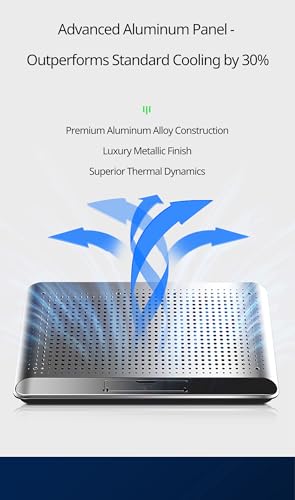 16-Inch Laptop Cooling Pad with Quiet Independent Fan – Adjustable Cooling Stand for 12-17 Inch Laptops, Gaming Notebooks & PCs – Ergonomic Height-Adjustable Design for Optimal Airflow & Comfort