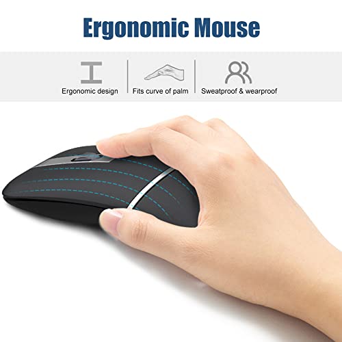Foldable Arc Wireless Mouse Silent Click Bluetooth 5.3 and 2.4GHz | Dual Modes Portable Curved Mouse for Home, Office, Travel– Gray - color: Gray