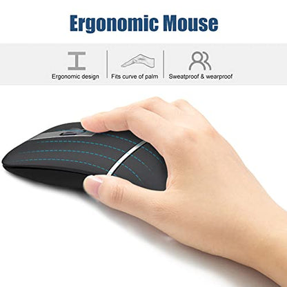 Foldable Arc Wireless Mouse Silent Click Bluetooth 5.3 and 2.4GHz | Dual Modes Portable Curved Mouse for Home, Office, Travel– Gray - color: Gray