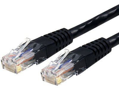 StarTech 3ft CAT6 Ethernet Cable - Black CAT 6 Gigabit Ethernet Wire -250Mhz 100W PoE RJ45 UTP Molded Network Patch Cord with Strain Relief (C6PATCH3BK) | 250MHz bandwidth, Gold-plated RJ45, Patch Cable, Ethernet Cord, UTP Molded Network, Strain Relief, 1