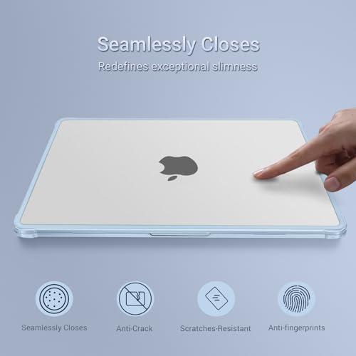 MOSISO Compatible with MacBook Air 13 inch Case M5 2026 M4 M3 M2 2025-2022 | A3449 A3240 A3113 A2681,Seamlessly Closes Reinforced Crack-Resistant Hard Shell for MacBook Air 13.6 inch Case, Sky Blue - color: Sky Blue