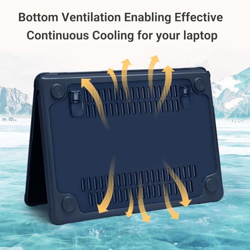 MOSISO Compatible with MacBook Air 13 inch Case M5 M4 M3 M2, Midnight | 4 in 1 Kit Anti-Crack Hard Shell with Kickstand for MacBook Air 13.6 inch Case 2026-2022 A3449 A3240 A3113 A2681 - color: Midnight