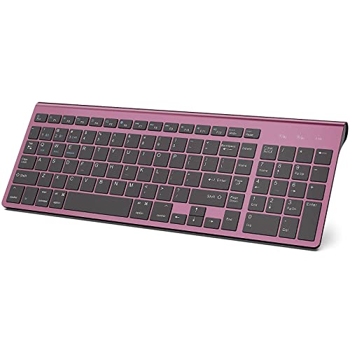 JOYACCESS Bluetooth Keyboard,Multi-Device (2.4G+BT3.0+BT5.0) Wireless Bluetooth Keyboard Compatible with iMac/Mac,MacBook,Laptop,Android,Windows-Wine Red - color: Wine Red