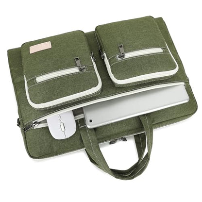 DACHEE Laptop Shoulder Bag for 15 Inch/15.6 Inch Macbook Pro - color: New Military Green
