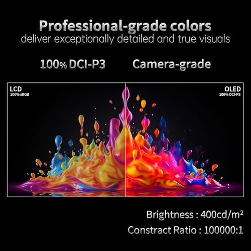 INNOCN 15.6" Portable Monitor OLED Touch Second Screen for Photo Editing with 4K, 100% DCI-P3, 100000:1, 10Bits, USB C External Monitor for Laptop,PC, Phone,Consoles, Brown, PU15 Pre C6 - size: 15.6'', style: OLED/Touch/4K