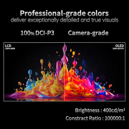 INNOCN 15.6" Portable Monitor OLED Touch Second Screen for Photo Editing with 4K, 100% DCI-P3, 100000:1, 10Bits, USB C External Monitor for Laptop,PC, Phone,Consoles, Brown, PU15 Pre C6 - size: 15.6'', style: OLED/Touch/4K
