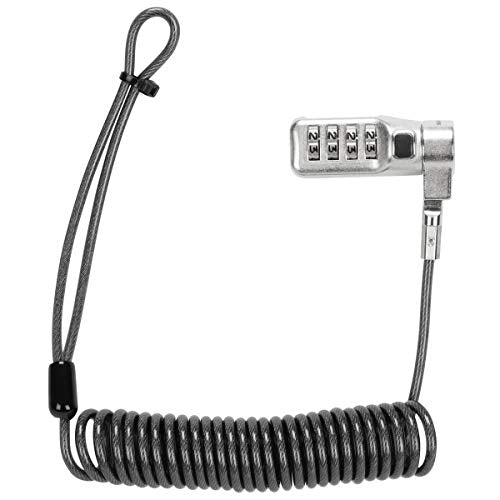 Targus DEFCON 3-in-1 Lock, Resettable Coiled Combination Retail Lock for Laptop Computer and Desktop Security Cable (ASP86CCLGL) - size: 3-in-1 Lock, style: Resettable Coiled