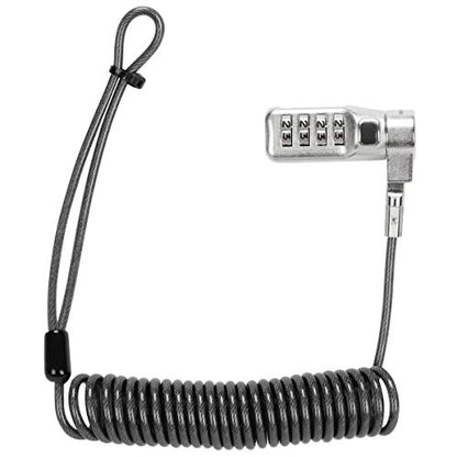 Targus DEFCON 3-in-1 Lock, Resettable Coiled Combination Retail Lock for Laptop Computer and Desktop Security Cable (ASP86CCLGL) - size: 3-in-1 Lock, style: Resettable Coiled