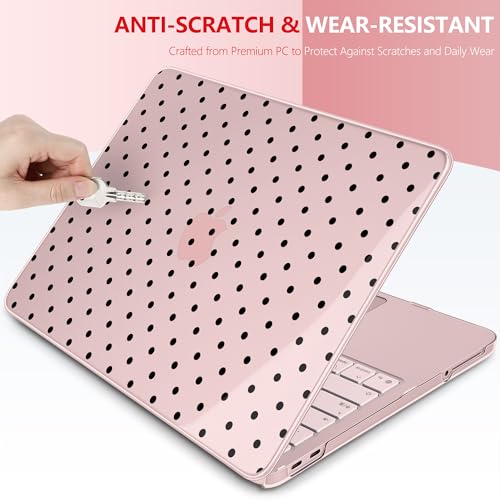for MacBook Neo 13 Inch Case 2026 (Model A3404, A18 Pro chip), Stylish Pattern Protective Hard Shell with Screen Protector, Keyboard Cover & USB-C Adapter - Blush Polka Dots - color: Blush Polka Dots