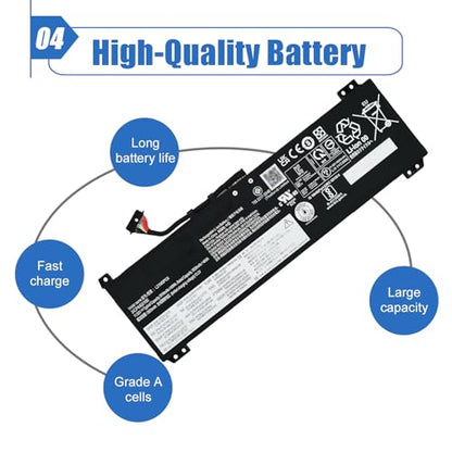 L21M3PC0 Laptop Battery Compatible with Lenovo IdeaPad Gaming 3-15IAH7 Gaming 3-15ARH7 Series L21C3PC0 L21D3PC0 SB11F36375 SB11F36367 SB11F36369 5B11F36371 5B11F36370 45Wh 3910mAh - size: 9.45*3.32*0.27 inch L21M3PC0