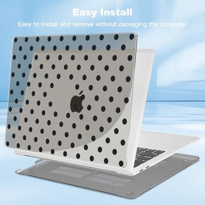 Teryeefi Printing Case for MacBook Pro 13 inch M2 M1 Chip (2022 2020 2019 2018 2017 2016) A2338 A2251 A2289 A2159 A1989 A1708 A1706, Hard Shell & Keyboard Cover & Screen Protector, Grey Polka Dots - color: Grey Polka Dots