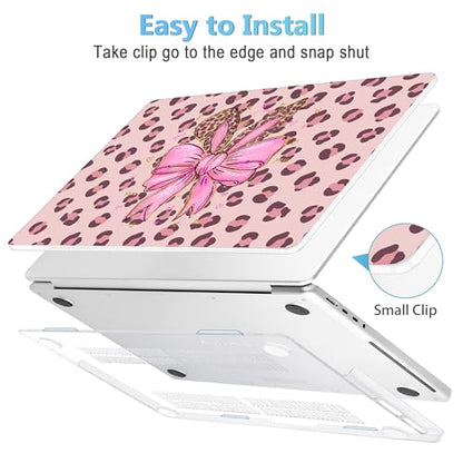 Mektron Case for M5 MacBook Pro 14 inch 2026 Model A3427 A3426 Fit 2025-2021 Model A3434 A3112 M4 A3112 A3401 A3185 M3 A2918 A2992 M2 A2779 M1 A2442 Cover, Cute Cheetah Bows - color: Cute Cheetah Bows