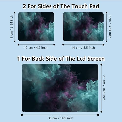 Universal Laptop Skin Sticker with 2 Wrist Pad Skins, Waterproof Scratch Resistant Vinyl Laptop Cover Decal, Cut to Fit for 11–15.6 Inch MacBook HP Dell Lenovo, Abstract Smoke - color: Abstract Smoke