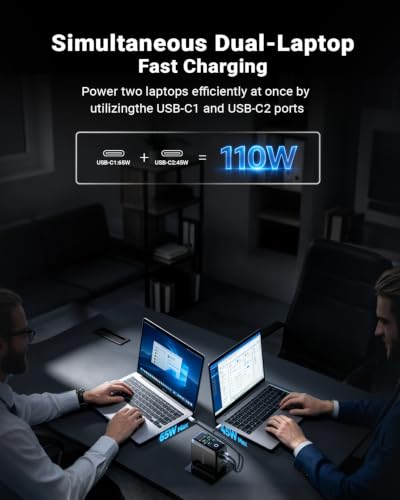 MINIX 140W Max 4-Port GaN Charging Blocks,Smart Display for MacBook Charger | PD 3.1 USB C Travel Power Adapter with 240W Cable, Touch Control for Laptop, iPad, iPhone 17, Galaxy S25/24 (US/EU/UK Plugs)