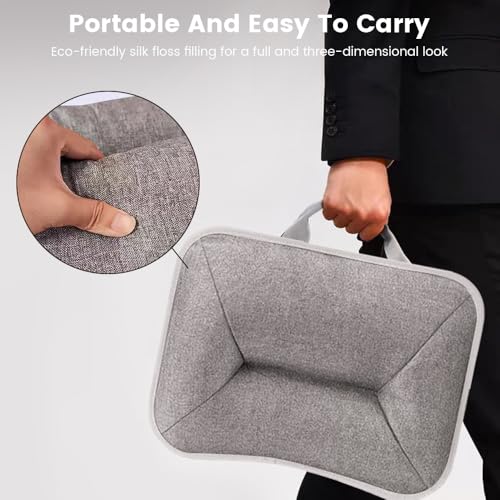 Portable Lap Laptop Desk with Pillow Cushion, Fits up to 15.6 inch Laptop, with Anti-Slip Strip & Storage Function for Home Office Students Use as Computer Laptop Stand, Book Tablet