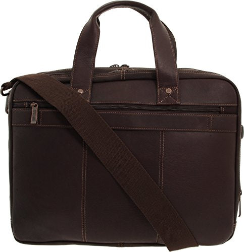 Kenneth Cole REACTION ‘Out of the Bag' Manhattan Colombian Leather 15.6" Laptop Briefcase Travel Business Case Bag - color: Brown