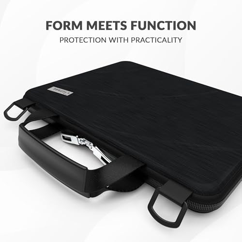 13-14 Inch Always-on Chromebook Protective Hard Case with Adjustable Shoulder Strap and Carrying Handles (20 Pack) - color: Black Fabric - 20 Pack